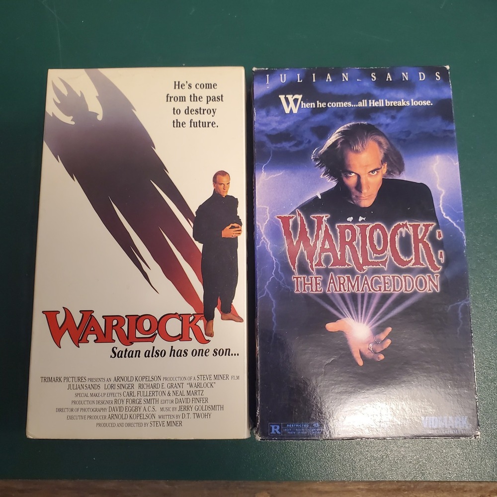 Warlock & Warlock The Armageddon VHS Set Julian Sands Horror Movies Trimark 1989